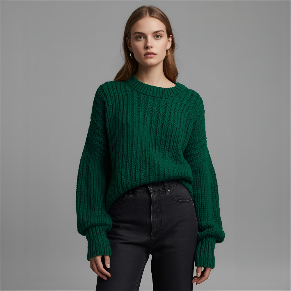 VERDESSA | Green Warm & Cozy Knitwear Sweater